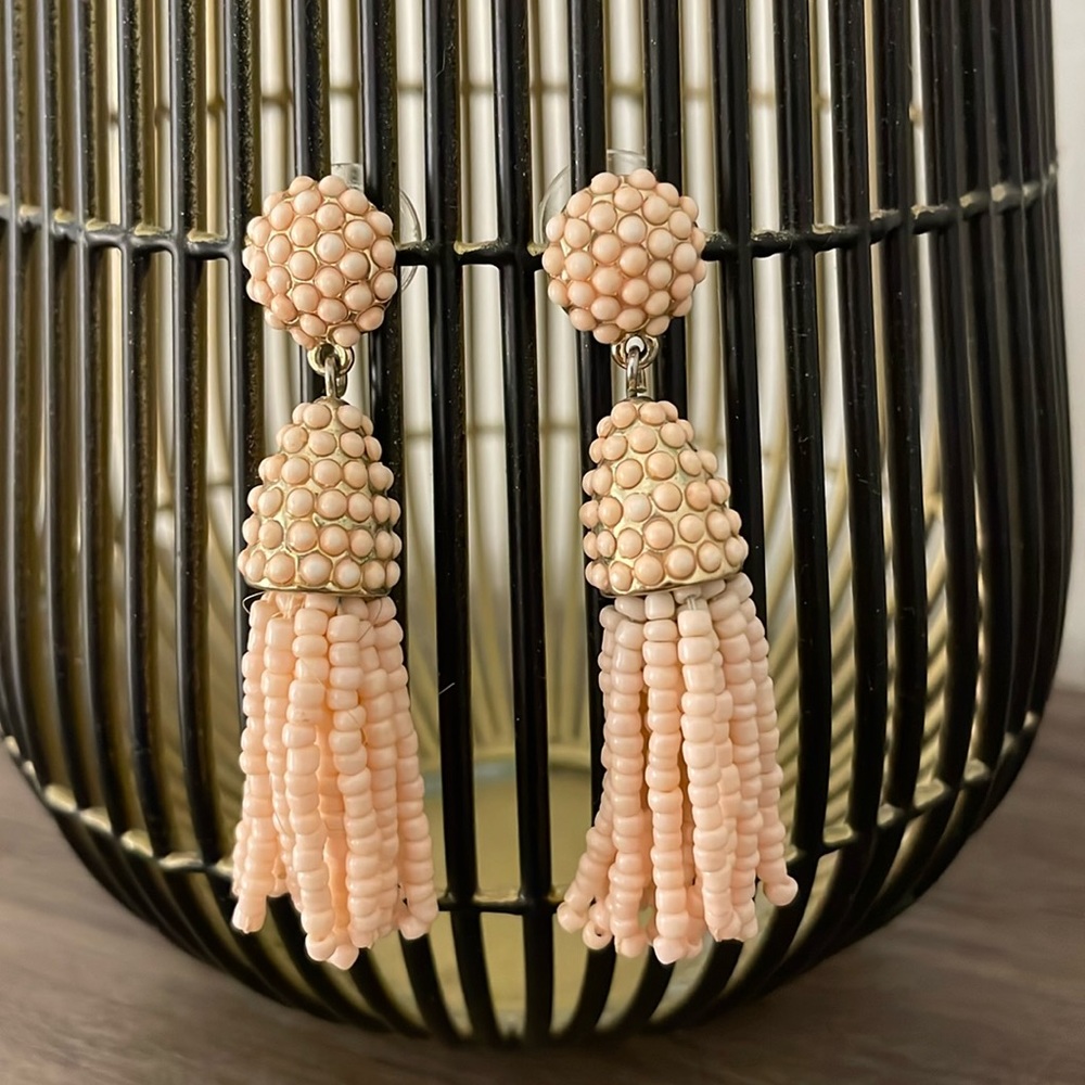 Baublebar Light Pink Mini Beaded Tassel Earrings